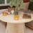 Travertine Look Round Coffee Table Small Modern End Table for Living Room-1728658921