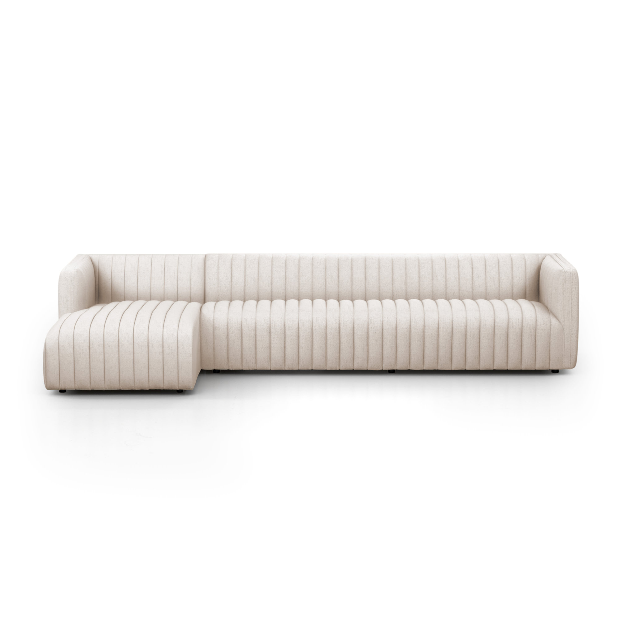 Brandt Upholstered Chaise L-Sectional, Right Hand Facing, 26" H X 105" W X 64" D, Dover Crescent Velvet