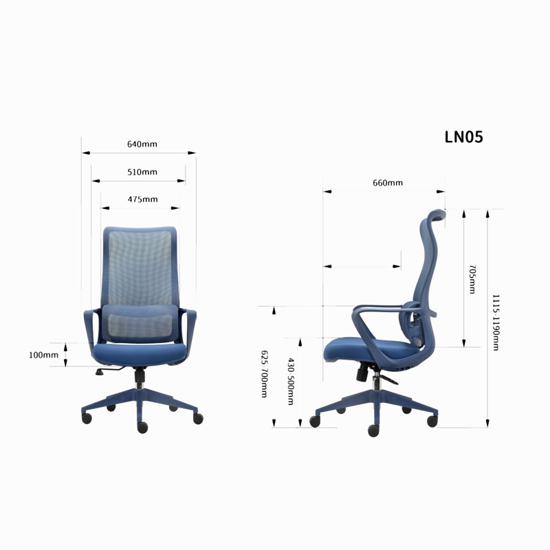 Fauteuil de bureau ergonomique et coloré 350Lbs Home Office Mesh, Blue, Blue
