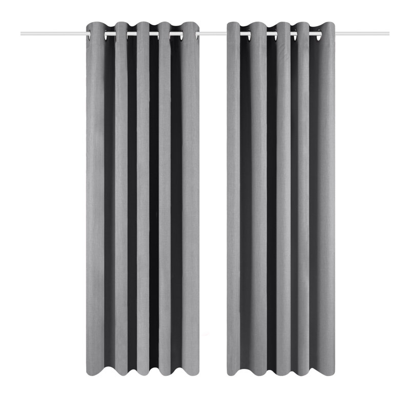 Mirso Eyelet Blackout Thermal Curtain, Width 117 x Drop 183 cm, Silver Grey