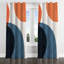 Motif bohème bleu et orange minimaliste I - rideau occultant à œillets abstrait minimalisme - 1 panneau-582695278-582347077