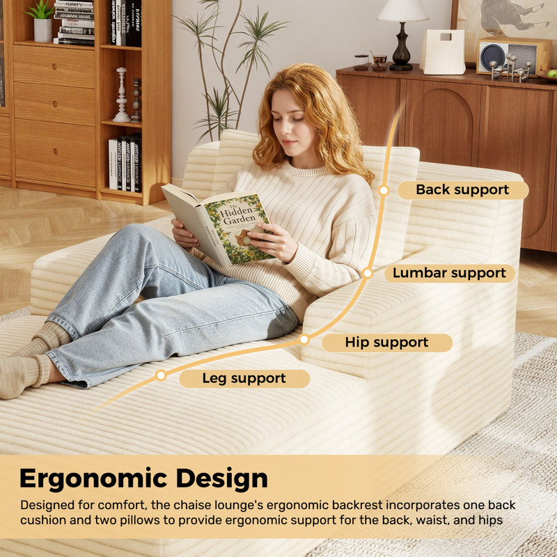 Corduroy Armchair, Deep Seat Lounge Chair with Wide Armrests, 150kg Capacity, Ergonomic Design, Breathable Pet-Friendly Fabric, Multiple Colours, Modern Accent Chair for Living Room, Bedroom, Home Office