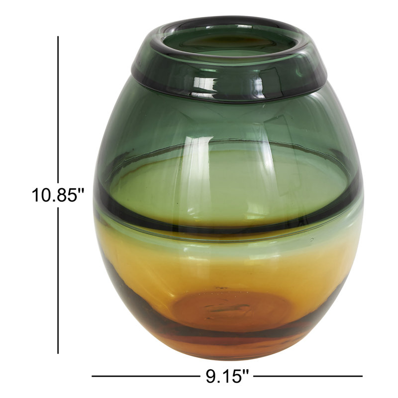Winson Glass Table Vase, 10.85" H x 9.15" W x 9.1" D