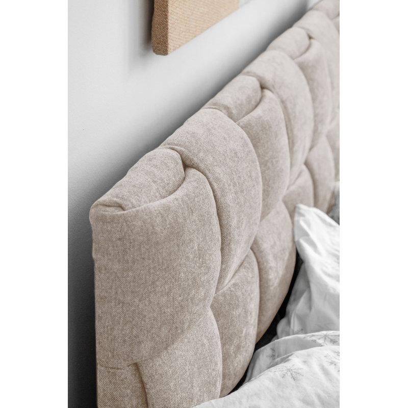 Eve Upholstered Bed Frame, Single (3'), Dark Beige