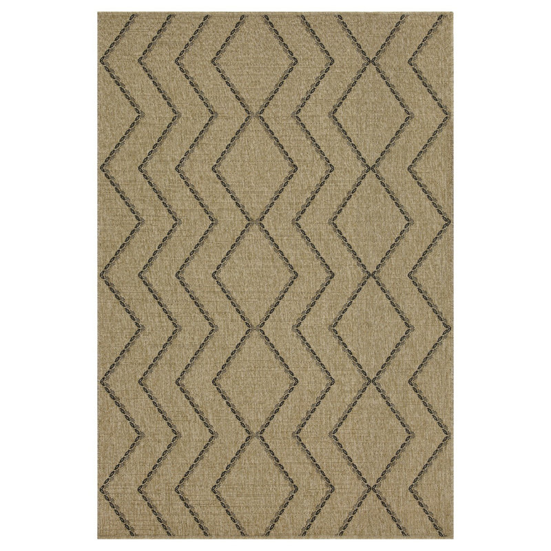 Earth GC_NTL1010 Jute/Black 7 ft. 10 in. x 10 ft. 3 in. Indoor/Outdoor Area Rug, Rectangle 7'10" x 10'3", Natural/Black