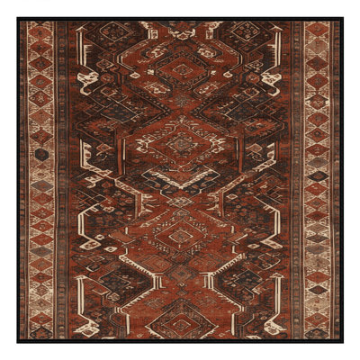 Tapis brun turc lavable à la machine