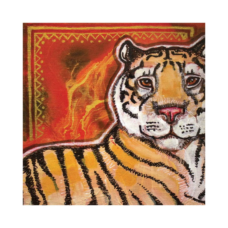 Tiger by Lynnette Shelley - Painting on Canvas, Wrapped Canvas, 45.72 cm H x 45.72 cm W x 1.91 cm D
