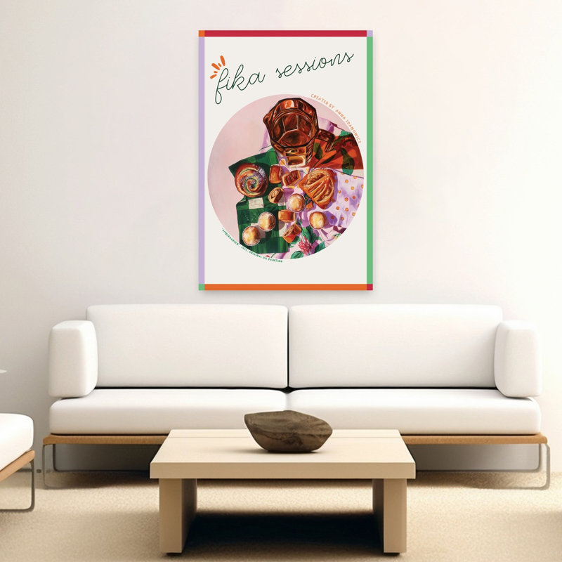 Art mural contemporain «Sweet Pastry Spread», H 60 po x l 40 po
