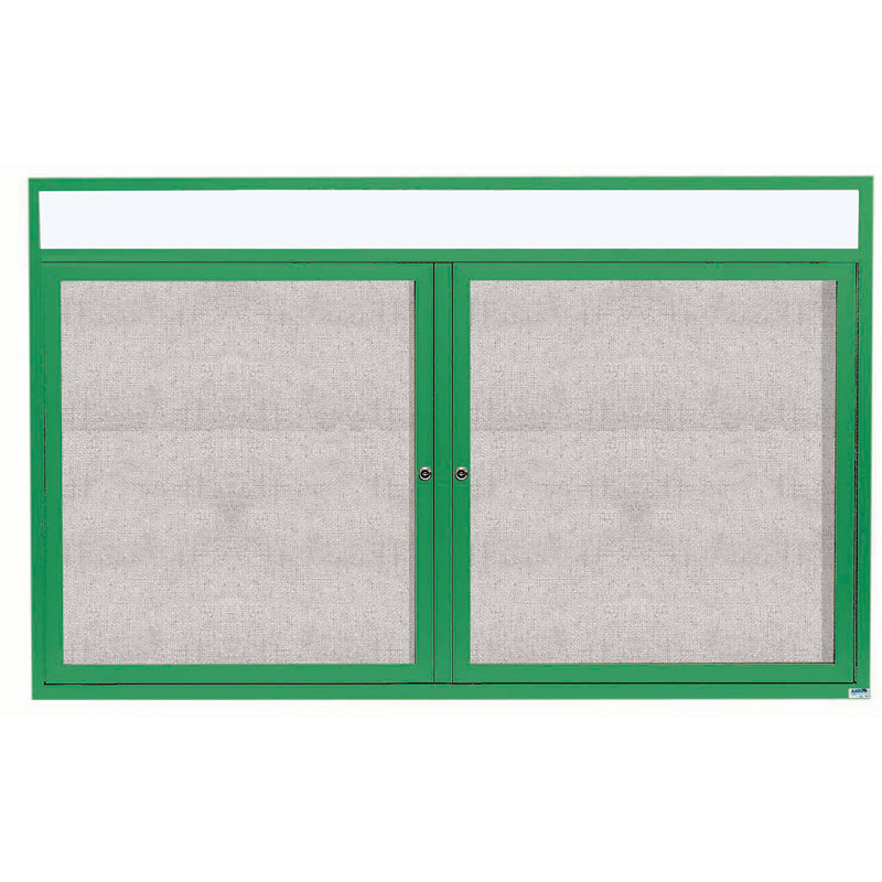 Tableau d’affichage mural illuminé à l’extérieur, Vert thermolaqué, Deux, H 36 po x l 72 po