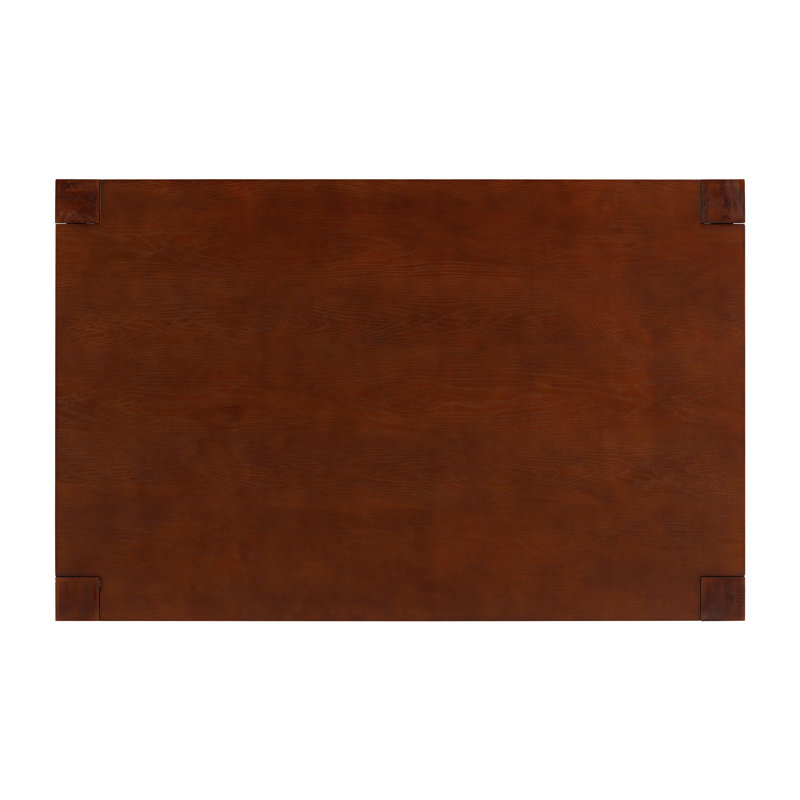 Ntc Block 55 Inch Modern Farmhouse Dining Table, Rectangular Dinner Table For Dining Room, Living Room Furniture, Effortless Assembly, Dark Walnut