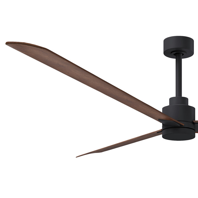 Ventilateur de plafond Alessandra 72, Noir mat, Noyer