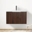 Meuble-lavabo simple 29,59 po avec plateau en résine et portes à fermeture en douceur avec lavabo-94416378