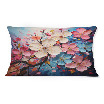 Coussin décoratif imprimé Apple Blossom Expressionist Burst IV