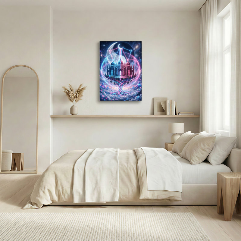 Ensemble de 1 toile murale Château Cosmique, H 30 po x l 20 po, Wrapped Canvas