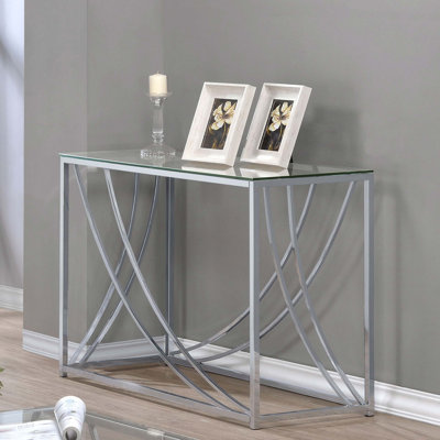 Console en verre chromé