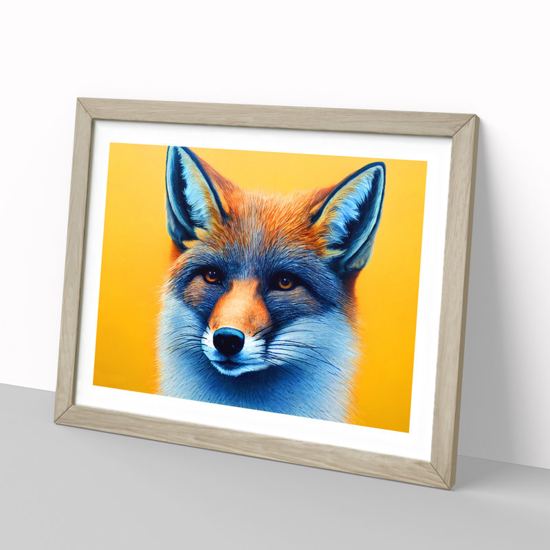 Classic Fox - Framed Print, 25cm H x 34cm W x 2cm D, Oak
