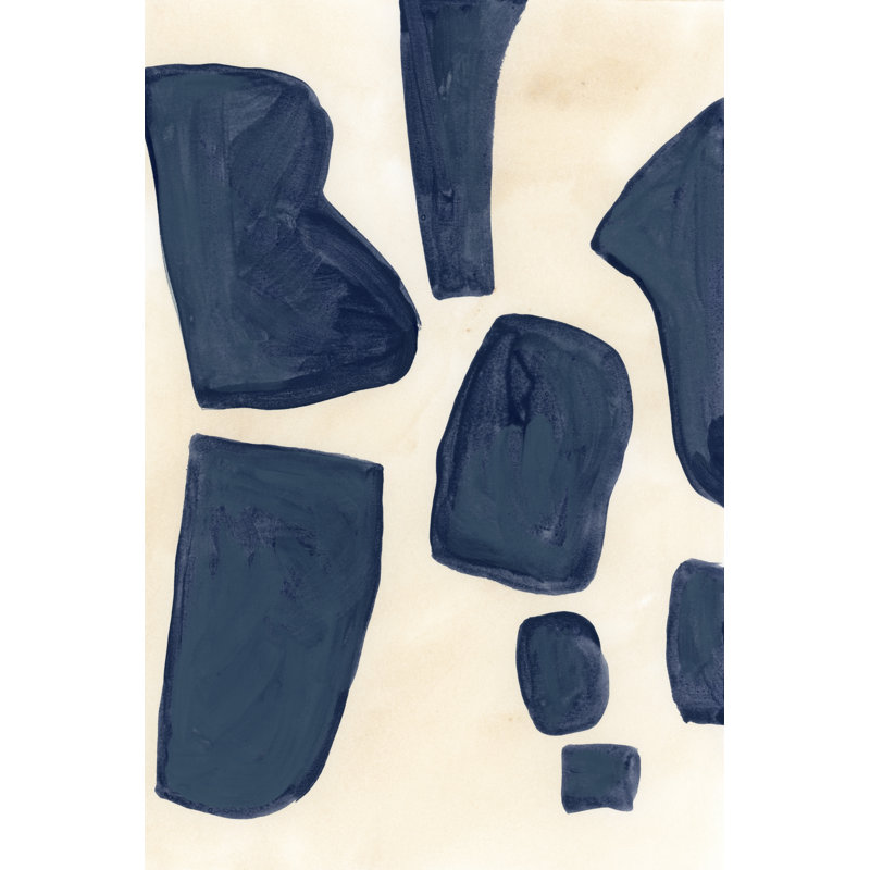 Blue Pieces I 1 Piece Wrapped Canvas Painting, 30cm H x 20cm W