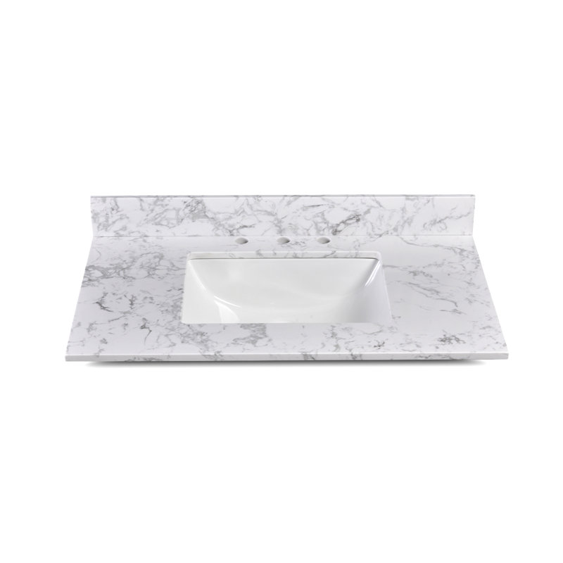 36" Engineered Stone Single Bathroom Vanity Top with Sink(Vanity Base Not Included)