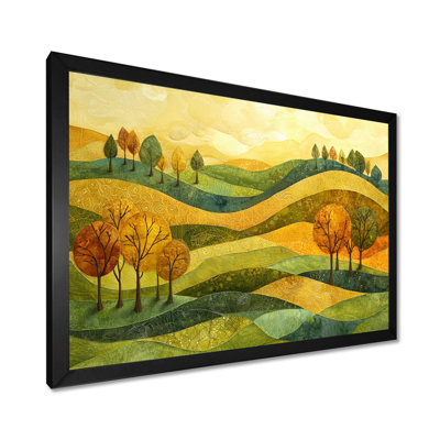 Paysage champêtre doré en automne II - campagne, art mural