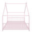 Lit de plancher avec toit pour filles, cadre de lit en métal avec tête et pied de lit-1127724371-1127724372