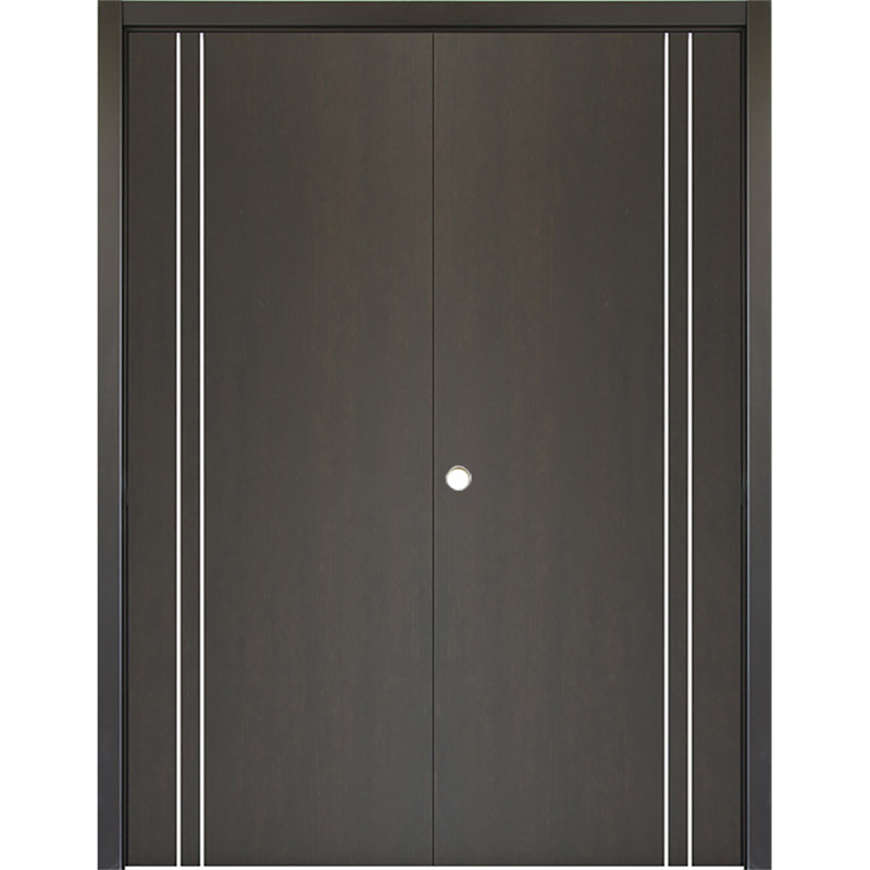 Double porte intérieure stratifiée HG-002VR, Bois d'aloès clair, 48 po x 80 po, Droite / vers l'intérieur