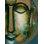 Bouddha Gautam, peinture à l'acrylique sur toile avec technique de plume par Kanchan Mahante - 36 x 36 po