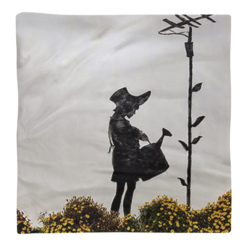Banksy Graffiti No Pattern Square Napkin, 22" x 22", Poly Twill