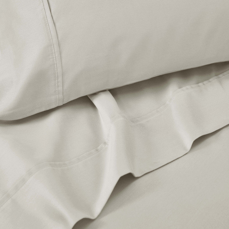 1500 Thread Count Ultra Soft Cotton Blend Sateen Pillowcase Set, Standard Pillowcase, Silver