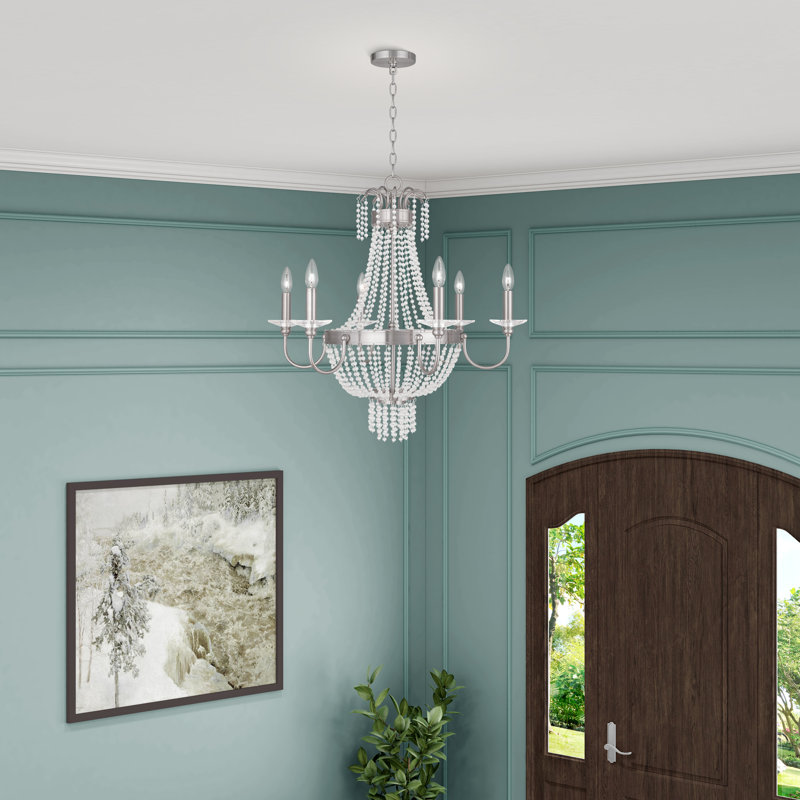 Rachedi 6 - Light Dimmable Empire Chandelier, Brushed Nickel