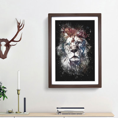 Lion Abstract Paint Splash - Picture Frame Graphic Art