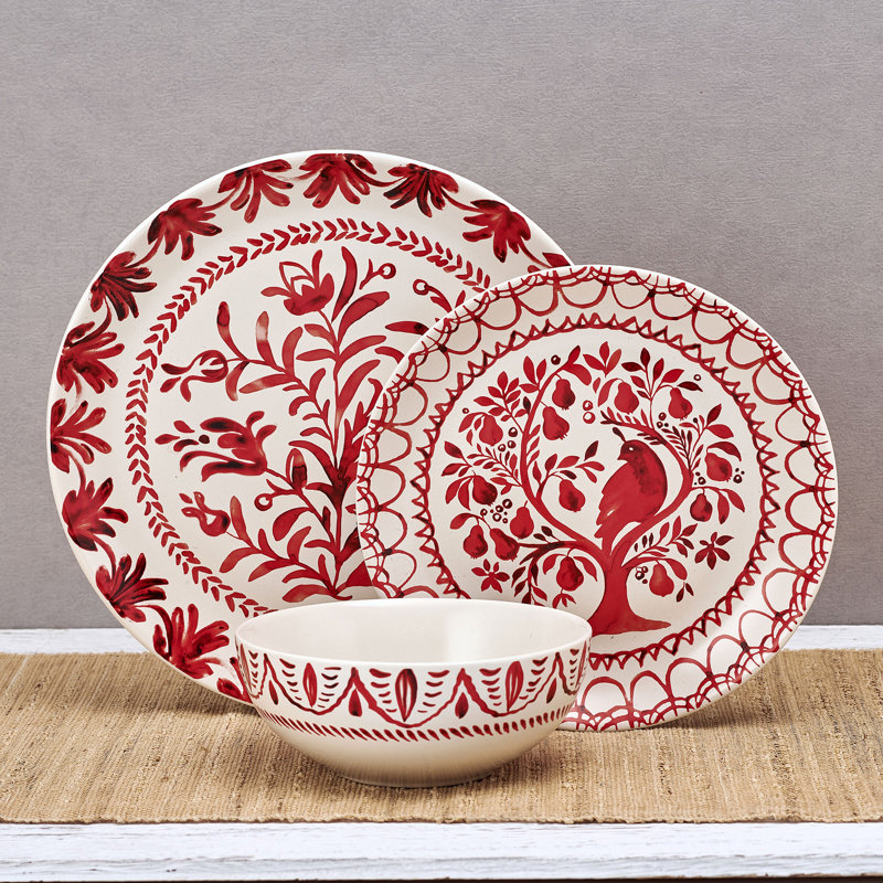 Fitz and Floyd Sicily Red Dinnerware 12-Piece Set, Service for 4