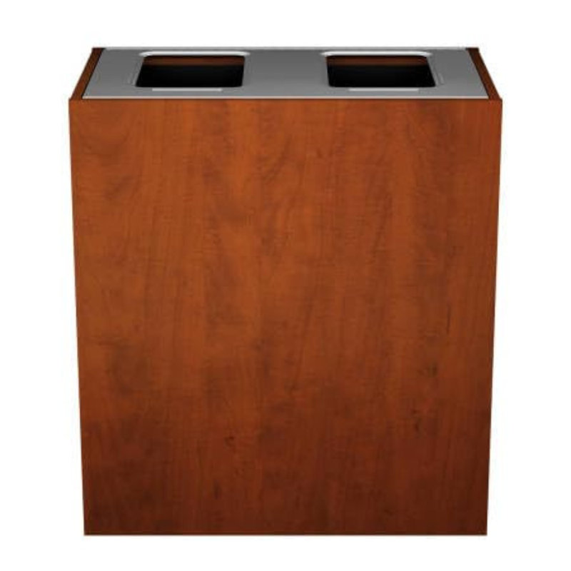 Poubelle de recyclage et de poubelle de style moderne avec finition en bois Sturdy Essentials Stratus Series