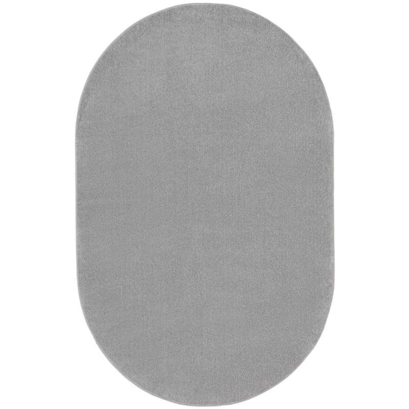 Tapis d'intérieur / extérieur argenté / gris Mullican Sandy, Ovale 6 pi x 9 pi