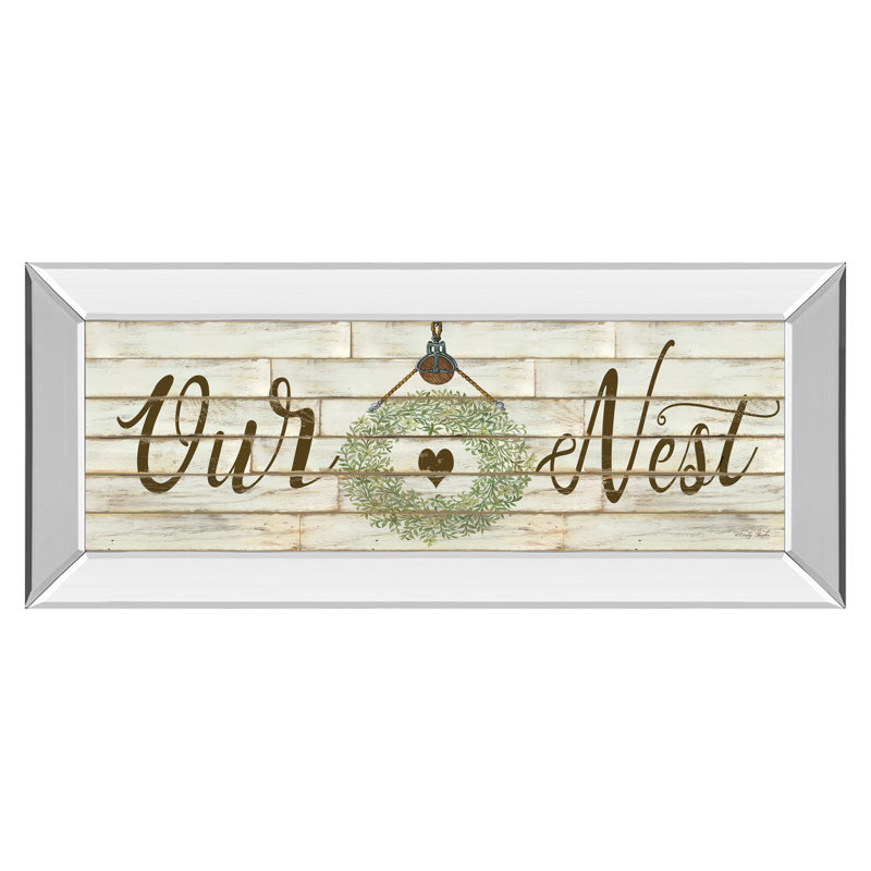 Art mural «Our Nest» - 18 po x 42 po - Cadre en miroir