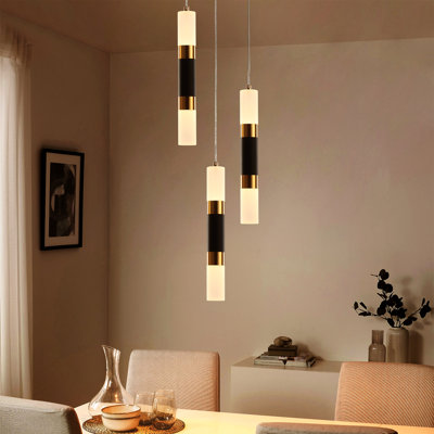 Ilora 3 - Light Modern Cluster Integrated LED Cylinder Pendant for Contemporary Living Rooms, Dining Room And Urban - Inspired Interiors