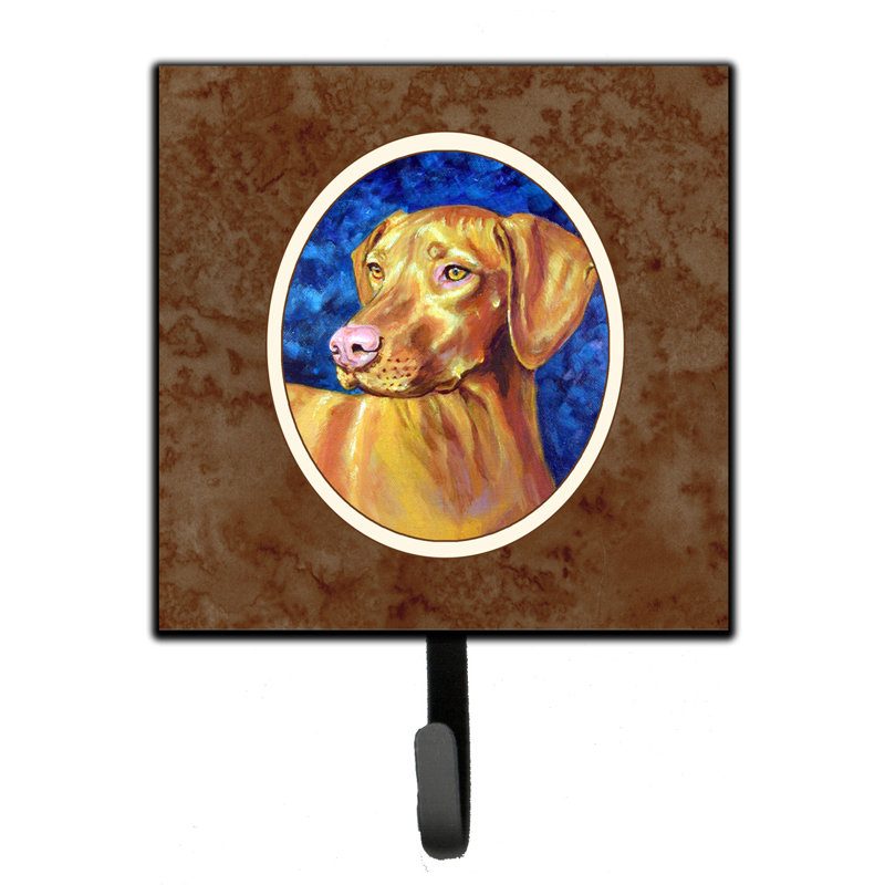 Pelin Metal Wall Organizer with Key Hooks, Blue/Brown/Ivory, Vizsla