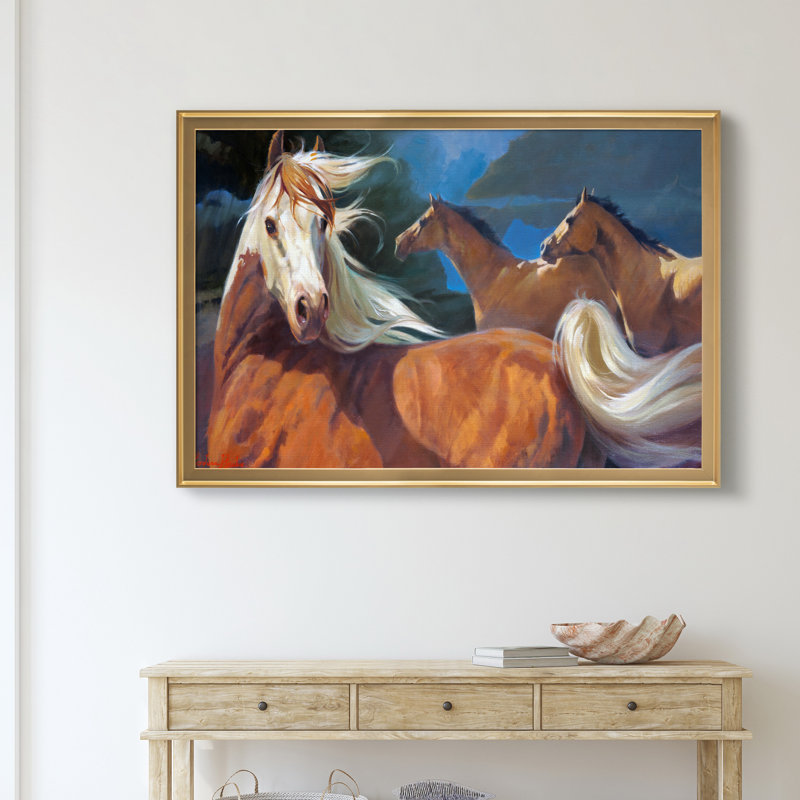 «Blazing Herd II», reproduction d'art sur toile encadrée, Doré, H 18,5 po x l 24,5 po x P 1,5 po