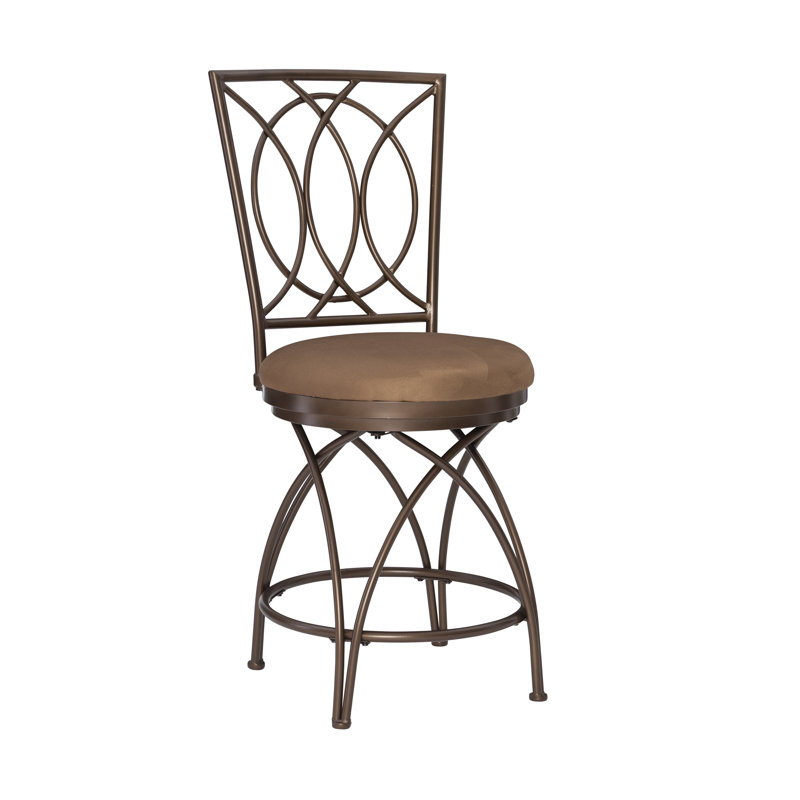 Sasun Swivel Upholstered Counter Stool with Metal Frame, Counter Stool (25" Seat Height)