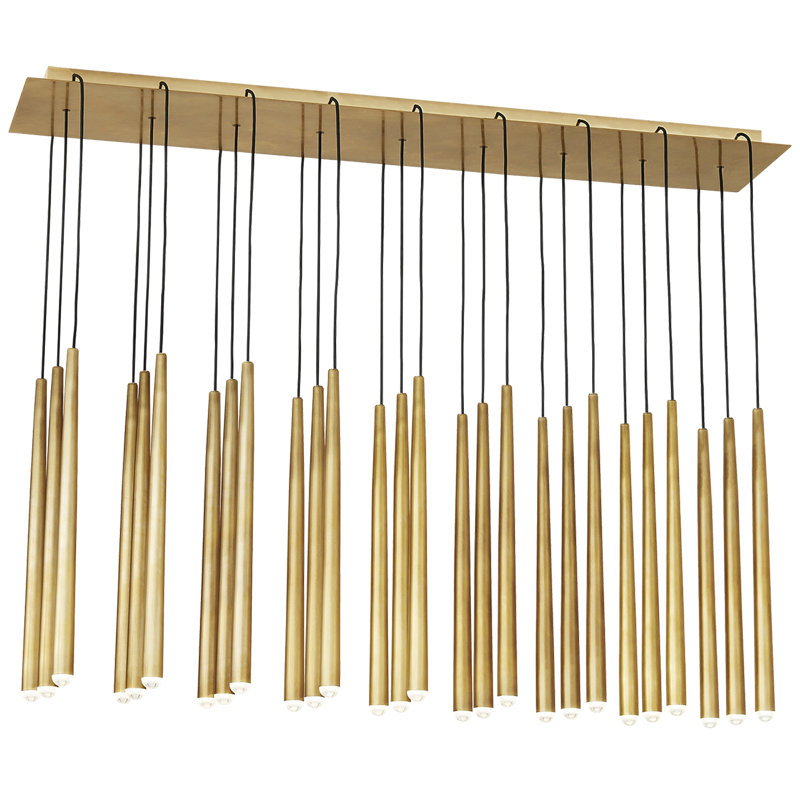 Pylon 27 - Light LED Pendant, Natural Brass