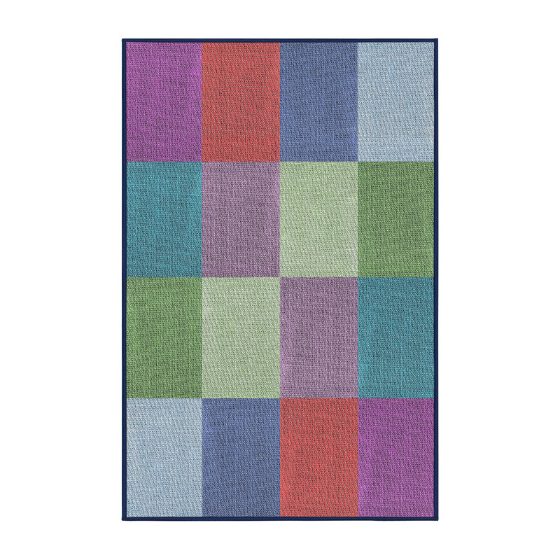 Tapis motif rose/vert/orange, Rectangle 5 pi x 7 pi