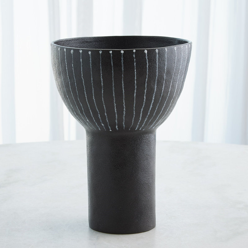 Cinder Footed Bowl-Striped, 13"H x 10"W x 10"D