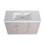 Meuble-lavabo autoportant 48 po avec lavabo en résine blanche et 3 portes d'armoire à fermeture en douceur (-Emballage)