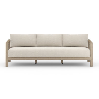 Solano 87.5'' Wide Teak Patio Sofa with Cushions