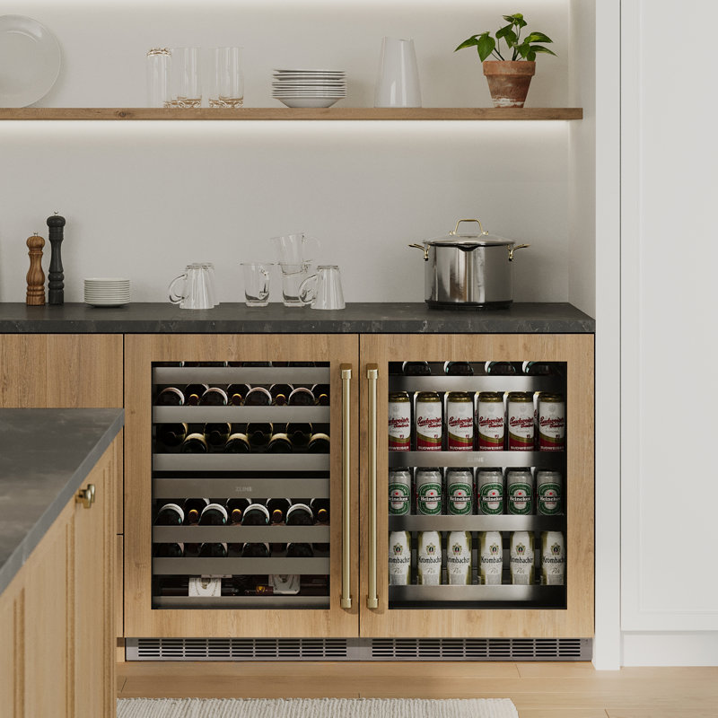 23.88 44 Bottle Wine Refrigerator, Polished Gold