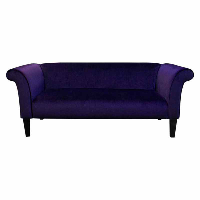 180Cm Round Arm Sofa, Purple