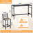 5-Piece Outdoor Patio Bar Set, 50" Rectangular Counter Height High Top Table & 4 Cushioned 41" Metal Stools, Bar Table and Chairs for Poolside, Balcony, Backyard-1267032519