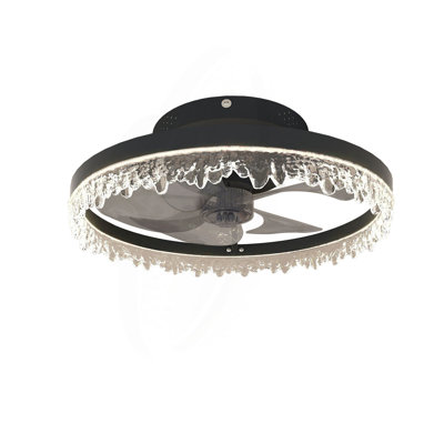 Ventilateur de plafond noir intelligent avec lumière Smart Silent Elegant