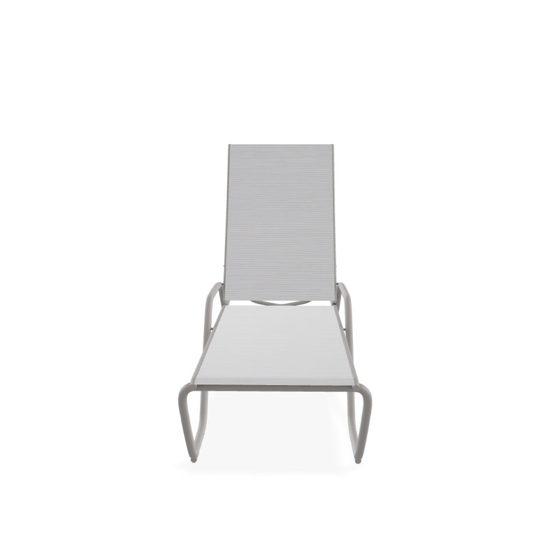 Outdoor Rust-Resistant Metal Chaise Lounge, Textured Warm Gray, Abalone