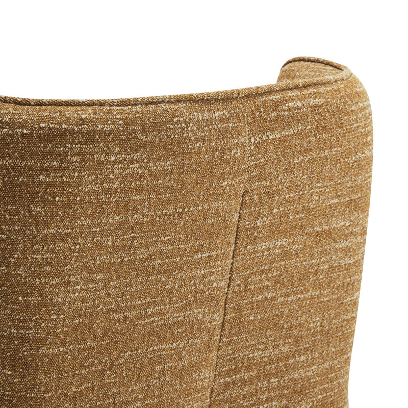 Chaise rembourrée avec roulettes Sardinia, Boucle moutarde moelleuse