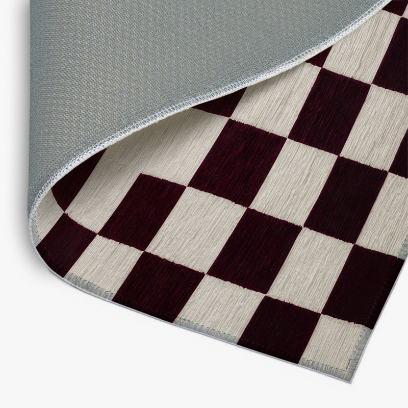 Tapis d'intérieur et d'extérieur à carreaux beige
